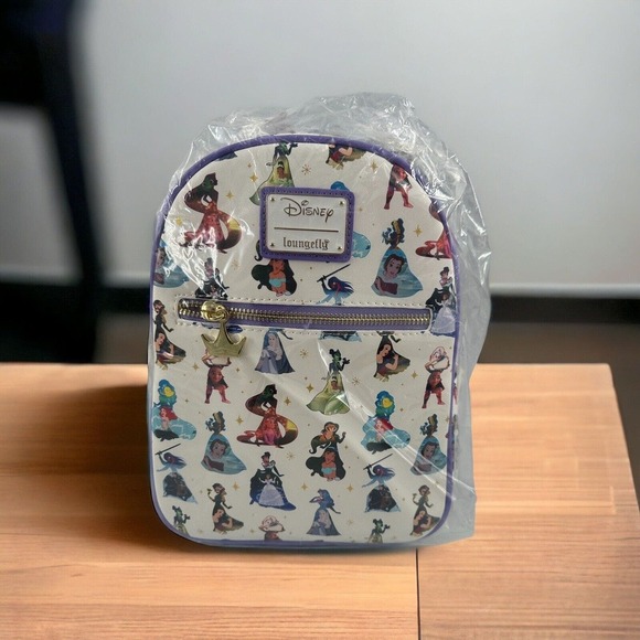 Loungefly Disney Princesses Dress Mini Backpack Jasmine Mulan Aurora Moana NEW - Picture 4 of 15